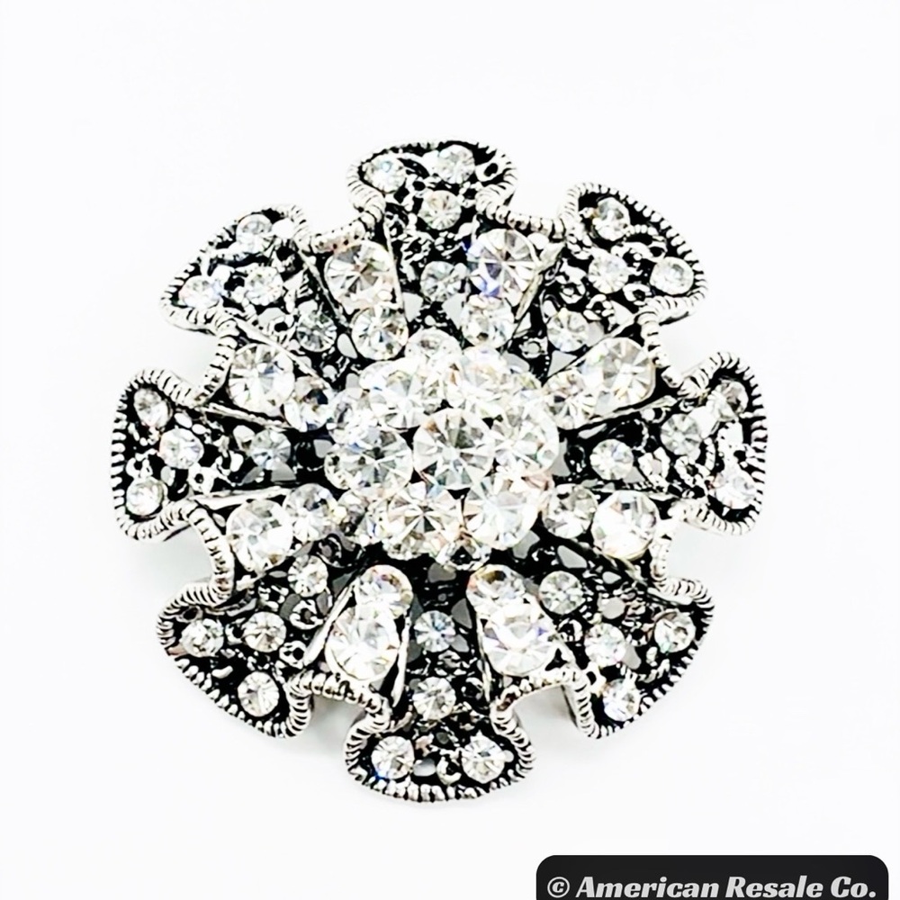Rare Premier Designs Silver Black Crystal with Swarovski Crystal-Unworn